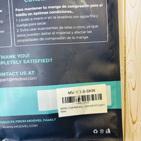 Modvel Ankle Brace Sleeve Sprained Ankle S Black New Pair in Packaging. - Picture 3 of 7